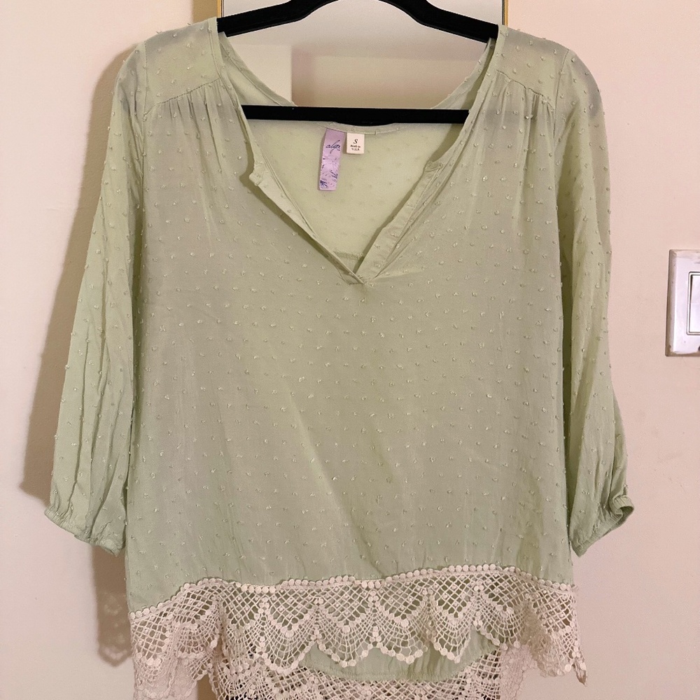 Anthropologie Textured Long-Sleeve Top